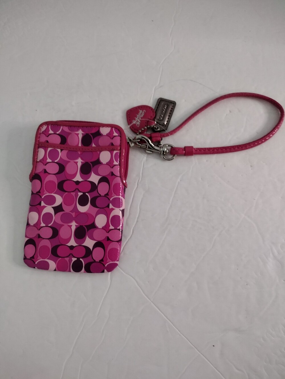 Vintage Y2K Coach Peyton Poppy Dream C Case Wristlet Pink Purple Monogram Rare - Picture 4 of 8